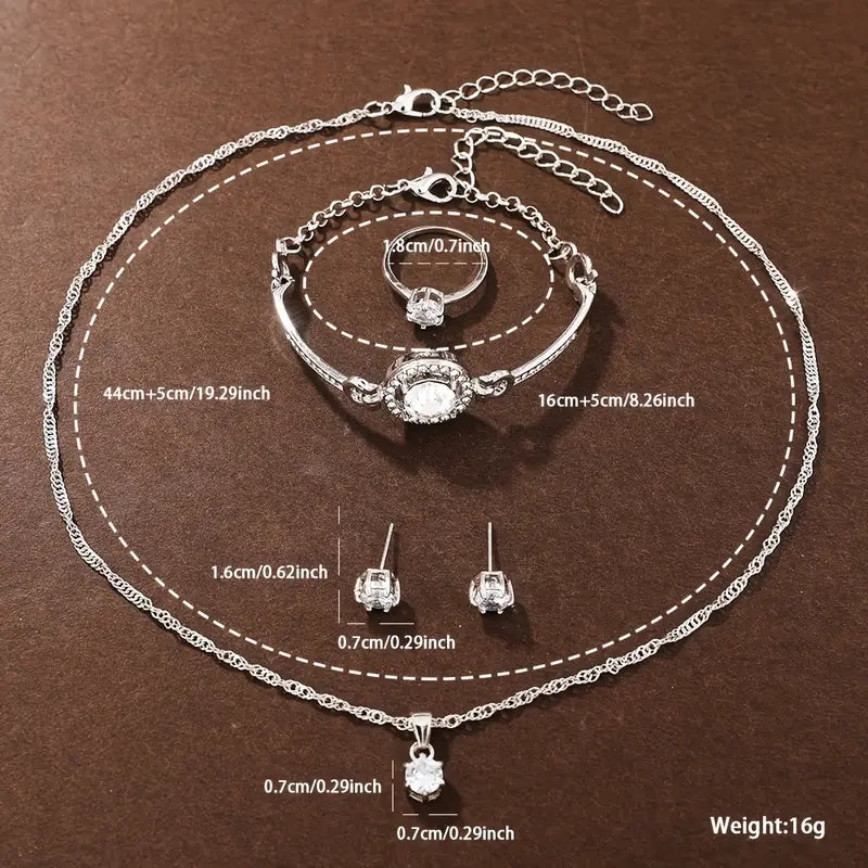 Gorgeous Silvery  Watch+ Jewelry Set
