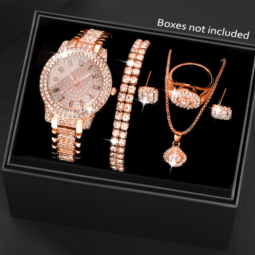 Elegant Business Quartz Watch and Jewelry set