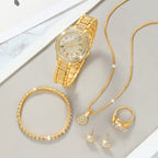 Elegant Business Quartz Watch and Jewelry set