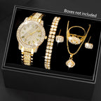 Elegant Business Quartz Watch and Jewelry set