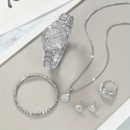 Elegant Business Quartz Watch and Jewelry set
