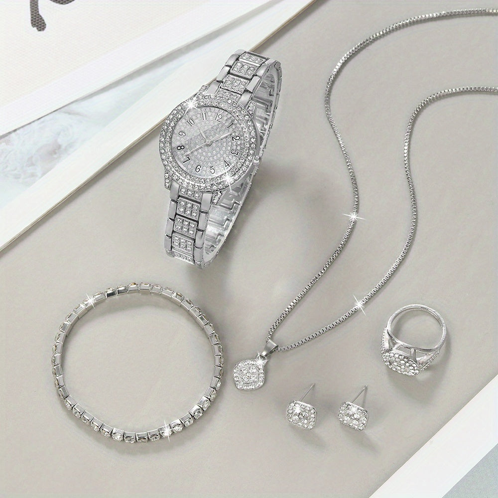 Elegant Business Quartz Watch and Jewelry set