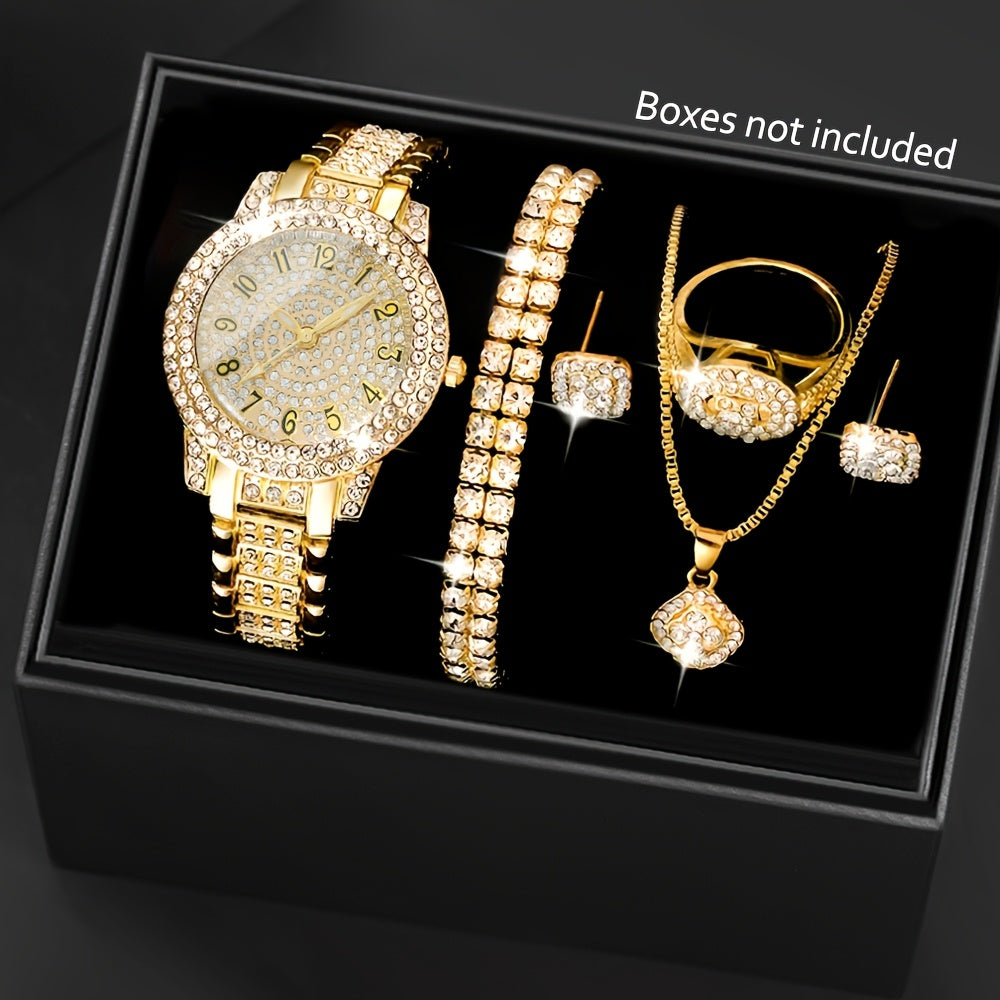 Elegant Business Quartz Watch and Jewelry set