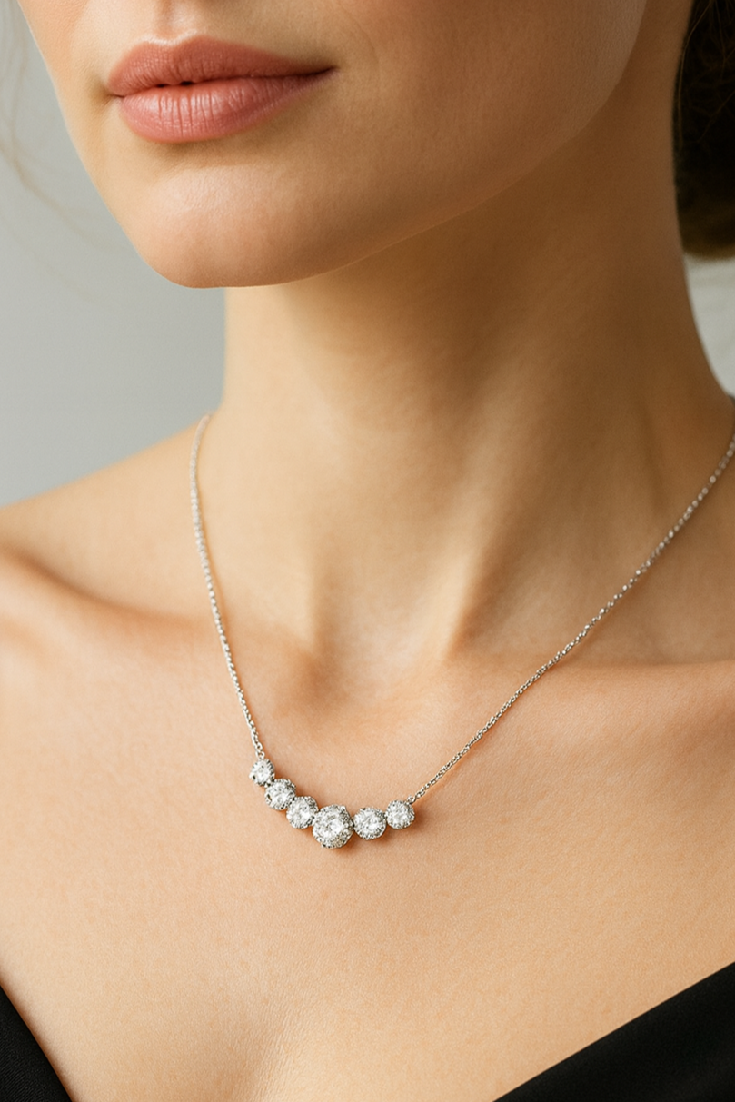 Radiant Moissanite Necklace - 925 Sterling Silver