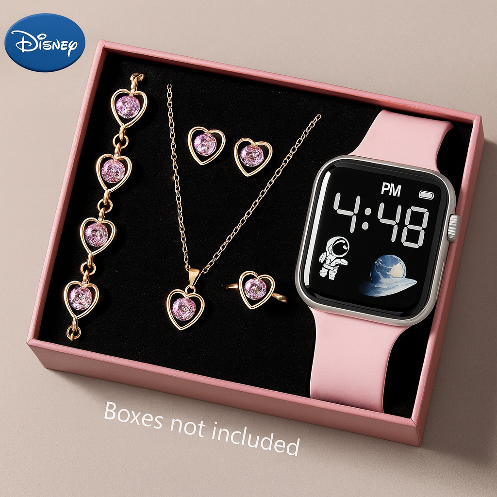 Disney Cute Luxury Watch and Jewelry Set