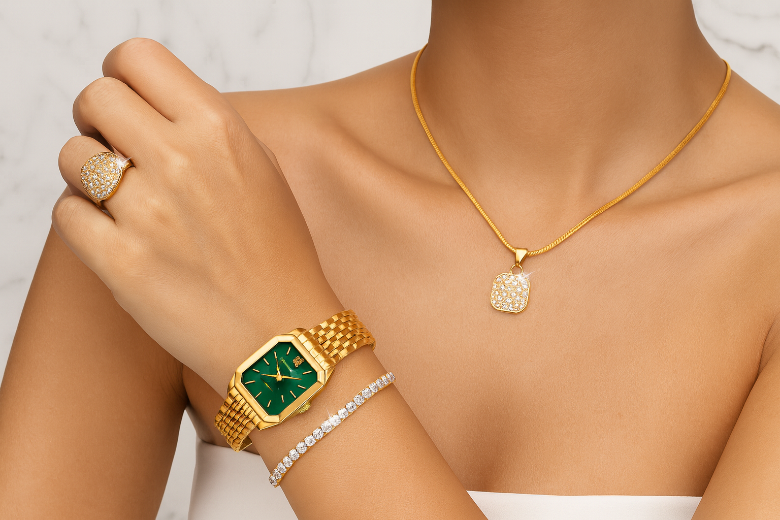 Women'S Fashion Watch & Jewelry set