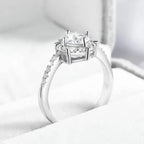 1CT GRA Certified Moissanite Engagement Ring for Women Lab Diamond Twisted Arm Wedding Promise Band 925 Sterling Silver Rings