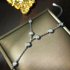 KNOBSPIN 3mm D Color Moissanite Bracelets for Women 14-21cm Adjustable Chain GRA Certified s925 Sterling Silver Bubble Bracelet