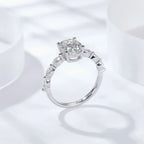 KNOBSPIN 2ct Oval Cut Moissanite Engagement Rings for Women s925 Sterling Sliver Plated 18k White Gold Promise Ring for Her Gift