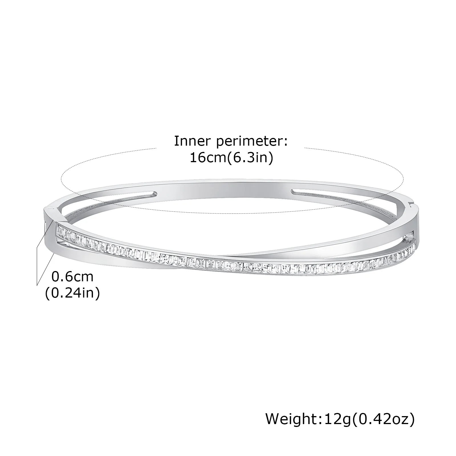 Luxury Layered Zircon Cuff Bracelet – Gold-Plated Stainless Steel Bangle for Women