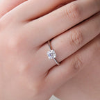 Certified 1CT Asscher Cut Moissanite Ring for Women 100% 925 Sterling Silver Lab Grown Diamond Engagement Wedding Band Jewelry