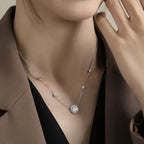 FEOBUR 1-3CT Moissanite Necklace for Women Certified 925 Sterling Silver Sparkling Lab Diamond Pendant Chain Party Jewelry GRA