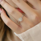1CT GRA Certified Moissanite Engagement Ring for Women Lab Diamond Twisted Arm Wedding Promise Band 925 Sterling Silver Rings