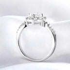 1CT GRA Certified Moissanite Engagement Ring for Women Lab Diamond Twisted Arm Wedding Promise Band 925 Sterling Silver Rings