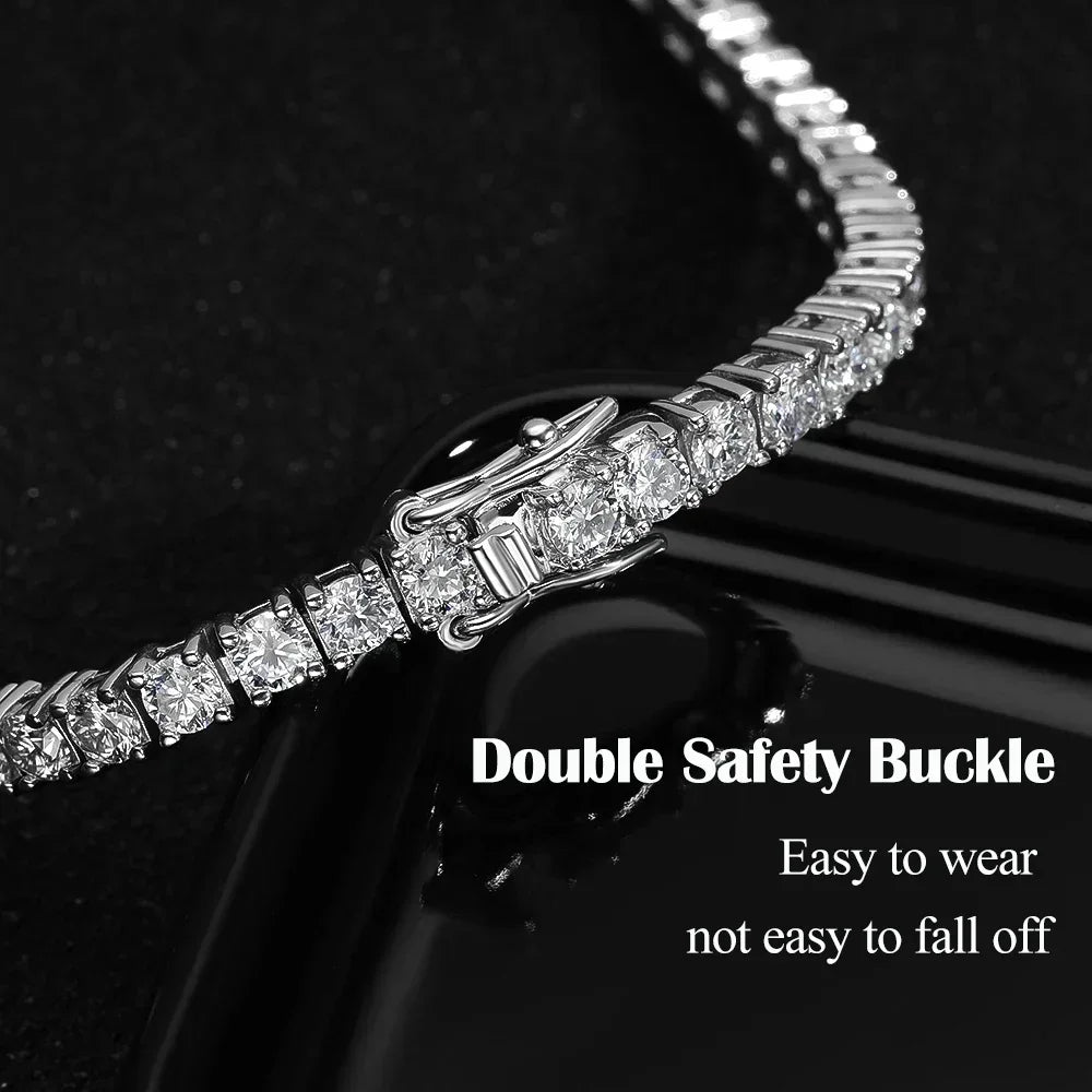 Brilliant Moissanite Tennis Bracelet in S925 Silver