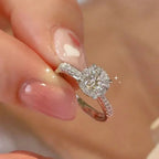 1CT GRA Certified Moissanite Engagement Ring for Women Lab Diamond Twisted Arm Wedding Promise Band 925 Sterling Silver Rings