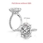 Certified 8CT Oval Moissanite Engagement Ring for Women Luxury Big Lab Diamond Rings 925 Sterling Silver Wedding Band Jewelry