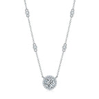 FEOBUR 1-3CT Moissanite Necklace for Women Certified 925 Sterling Silver Sparkling Lab Diamond Pendant Chain Party Jewelry GRA