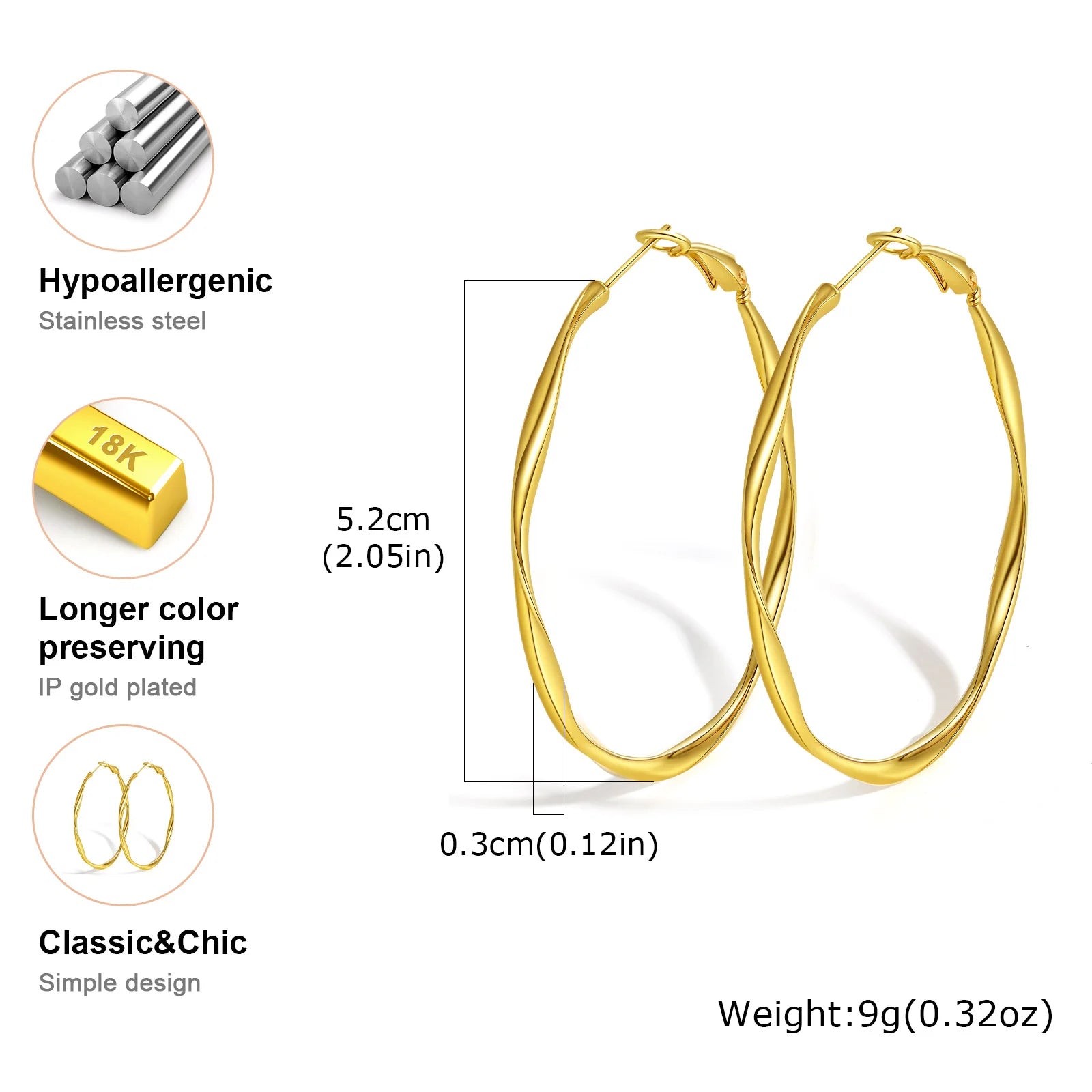 Luxury Gold-Plated Stainless Steel Link Bracelet – Modern Unisex Jewelry Gift