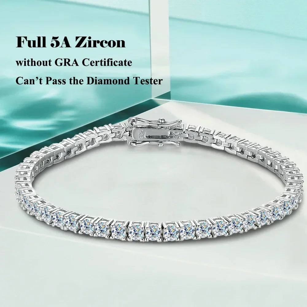 Brilliant Moissanite Tennis Bracelet in S925 Silver