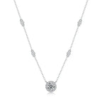 FEOBUR 1-3CT Moissanite Necklace for Women Certified 925 Sterling Silver Sparkling Lab Diamond Pendant Chain Party Jewelry GRA