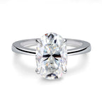 Certified 4.5CT Oval Cut Full Moissanite Ring for Women Lab Diamond Engagement Rings 925 Sterling Silver Wedding Band Jewelry