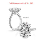 Certified 8CT Oval Moissanite Engagement Ring for Women Luxury Big Lab Diamond Rings 925 Sterling Silver Wedding Band Jewelry
