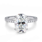 Certified 4.5CT Oval Cut Full Moissanite Ring for Women Lab Diamond Engagement Rings 925 Sterling Silver Wedding Band Jewelry