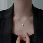 FEOBUR 1-3CT Moissanite Necklace for Women Certified 925 Sterling Silver Sparkling Lab Diamond Pendant Chain Party Jewelry GRA