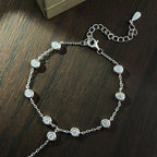 KNOBSPIN 3mm D Color Moissanite Bracelets for Women 14-21cm Adjustable Chain GRA Certified s925 Sterling Silver Bubble Bracelet