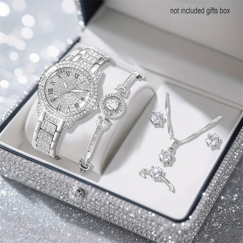 Gorgeous Silvery  Watch+ Jewelry Set