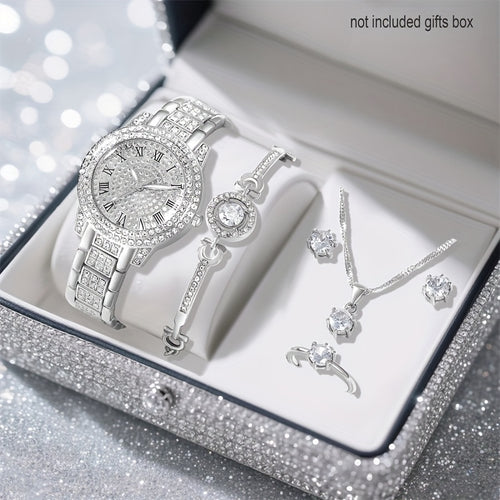 Gorgeous Silvery  Watch+ Jewelry Set