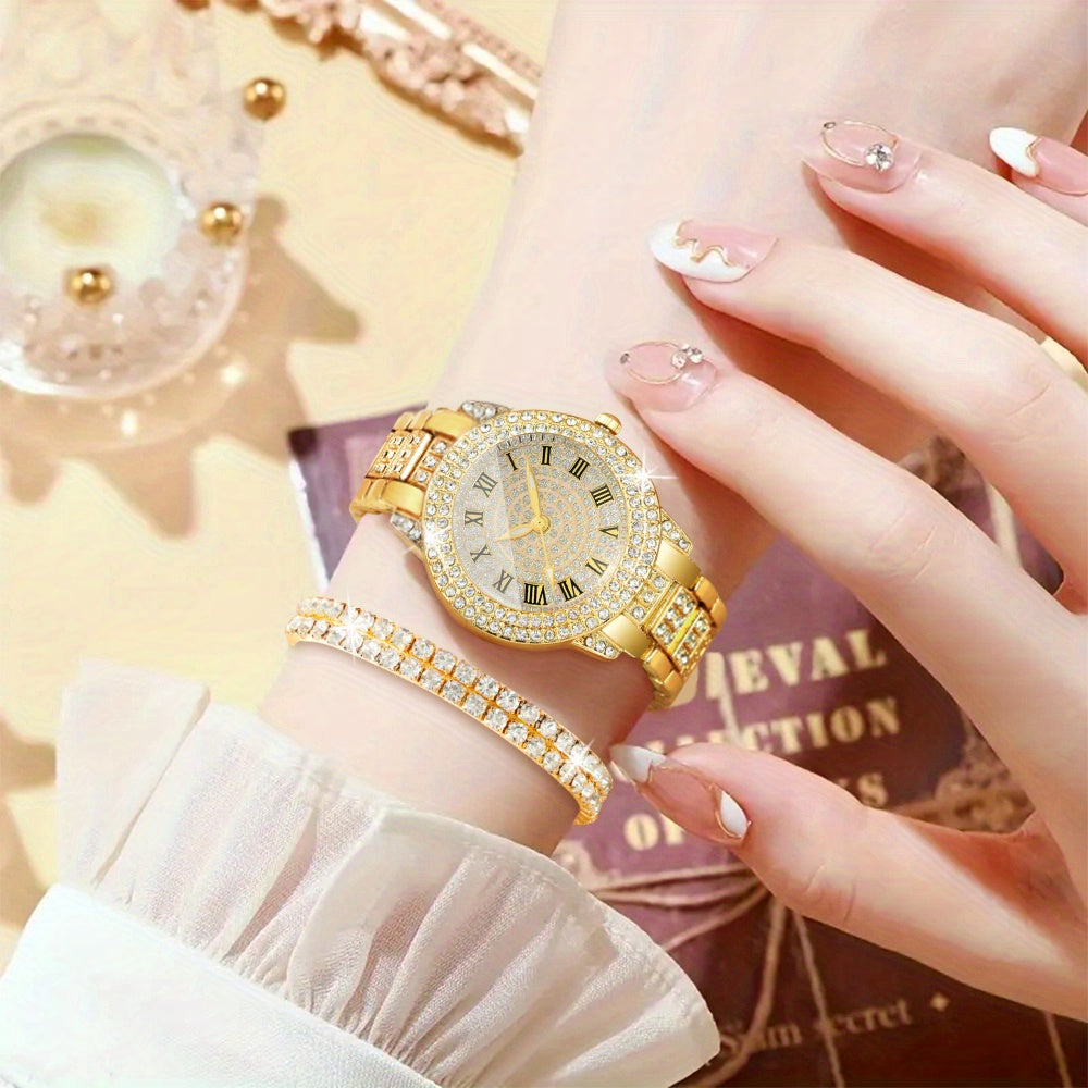 Elegant Business Quartz Watch and Jewelry set